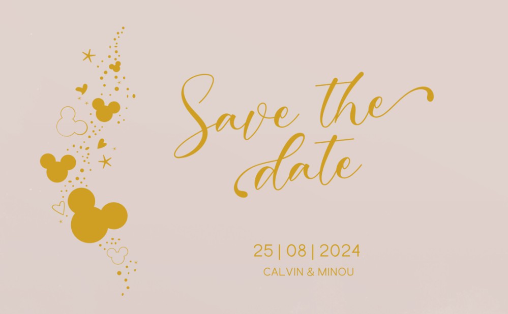FOLIE Save the date - Disney Inspired Mickey Confetti Pink