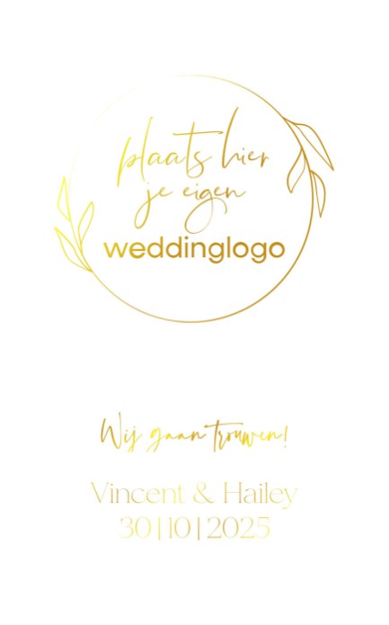 Kalkpapier en Folie Weddinglogo trouwkaart