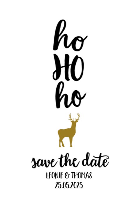 Kerst Save the date - Ho ho ho rendier