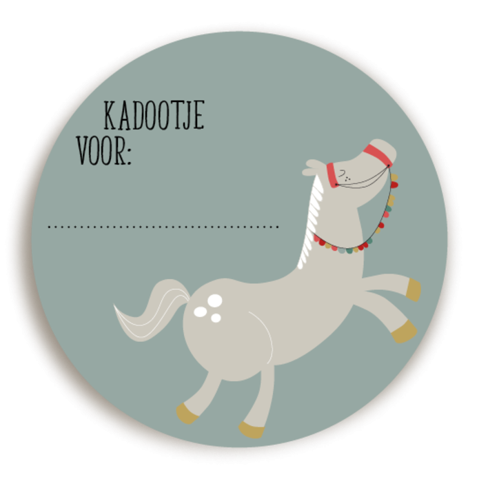 Sticker Sinterklaas kado paard 2