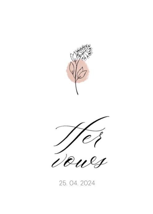Trouwbelofte omslag - Romantic flower - Her Vows