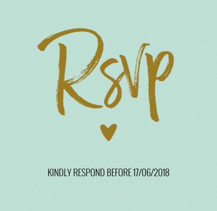 RSVP Glitters en Goud Typografisch Mintgroen