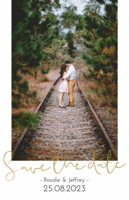 Save the date - Fotokaart Goudtint