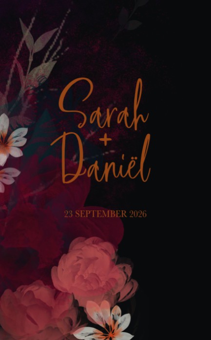 Trouwkaart - Dark and Moody Flowers