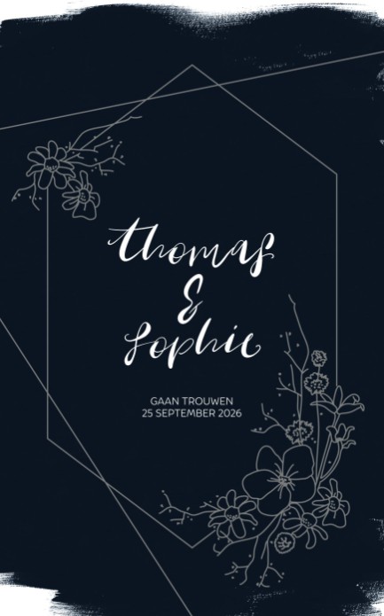 Trouwkaart - Midnight Blue Industrial