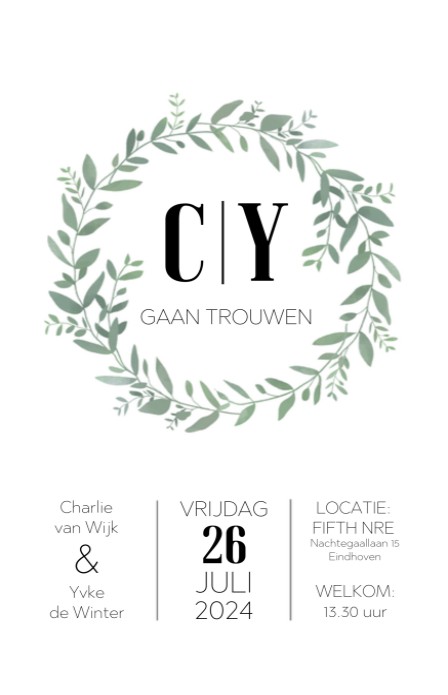 Trouwkaart - Puur Natuur Krans