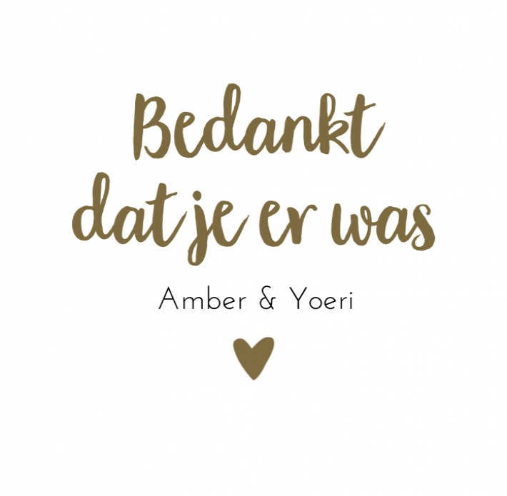 Bedankkaart - Glitters en Goud Hartje