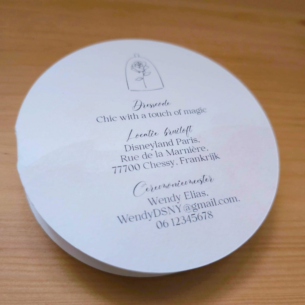 POP-UP Drieluik Trouwkaart - Disney Inspired Be our Guest