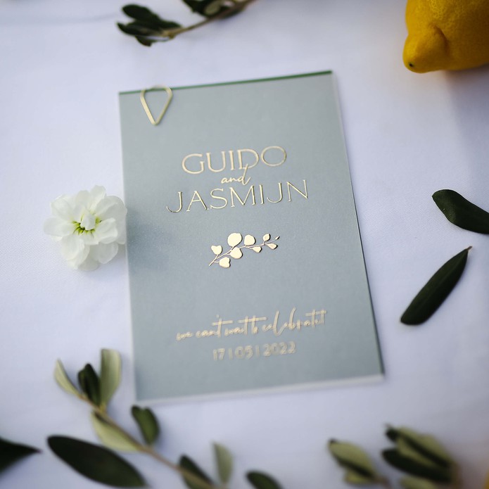 KALKPAPIER en FOLIE Trouwkaart - Italiaans Chic