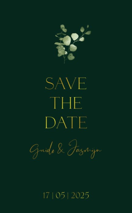 FOLIE Save the date kaart - Italiaans Chic GOUD