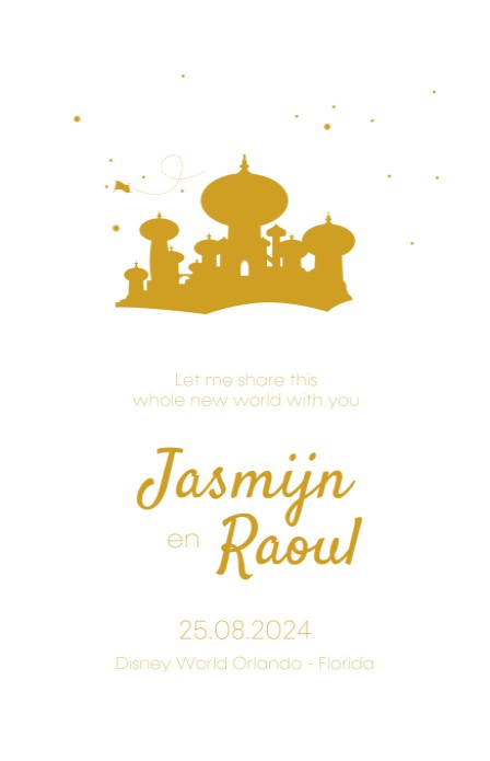 FOLIE Trouwkaart - Disney Inspired Aladdin Gold