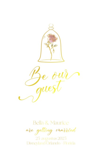 Belle en het beest Folie trouwkaart voor