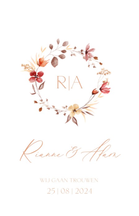 FOLIE Trouwkaart - Flowers krans