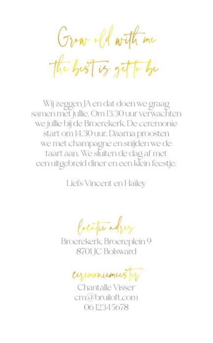 Weddinglogo folie kaart achter