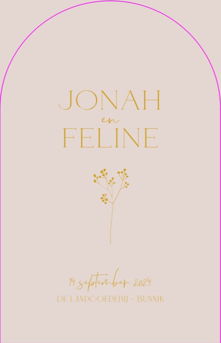 FOLIE VORM Trouwkaart - Bessentakje Roze