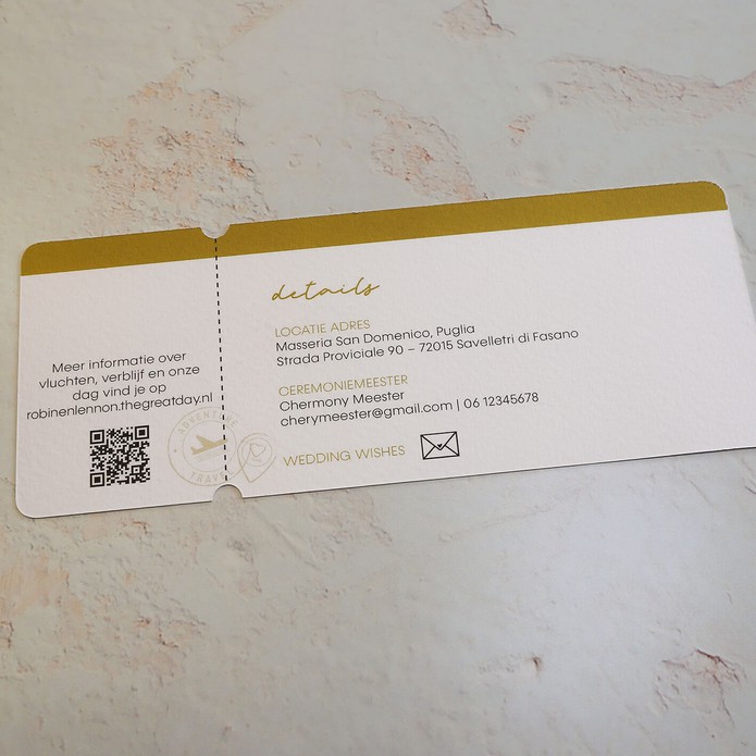 STAPEL Trouwkaart - Paspoort en Boarding Pass Goud