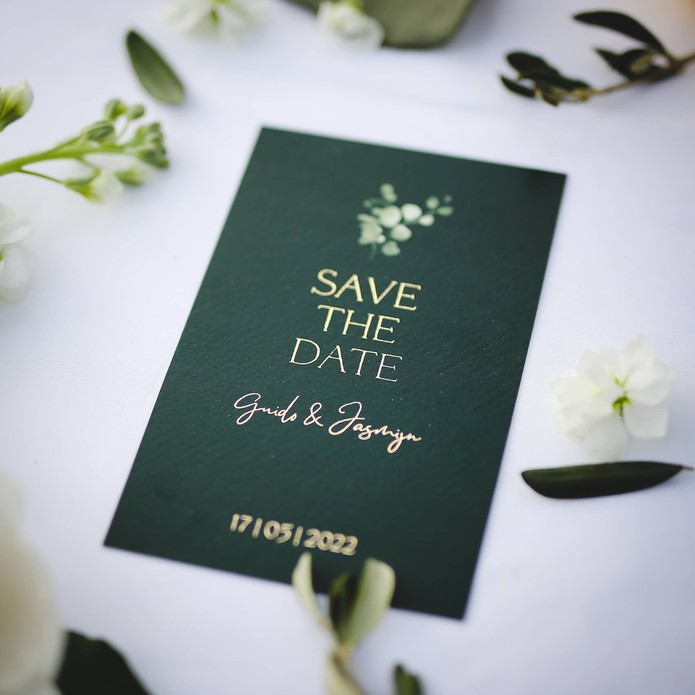 FOLIE Save the date kaart - Italiaans Chic GOUD