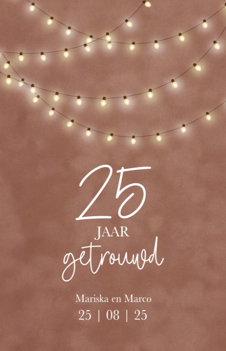 Jubileum kaart - Velvet Roest Lampjes