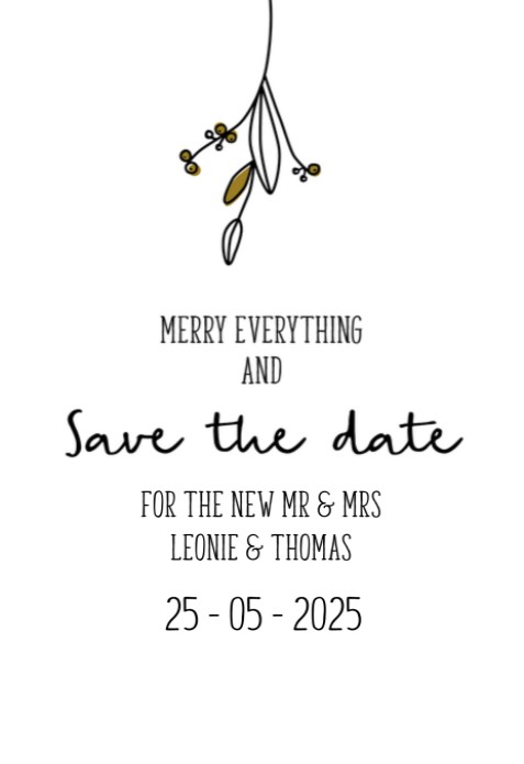 Kerst Save the date - Mistletoe