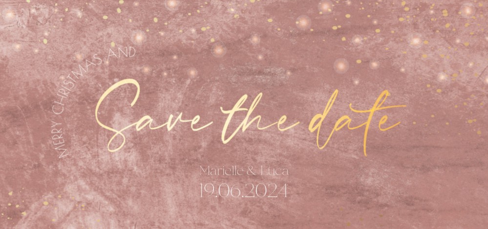 Kerst Save the date - Velvet Roze