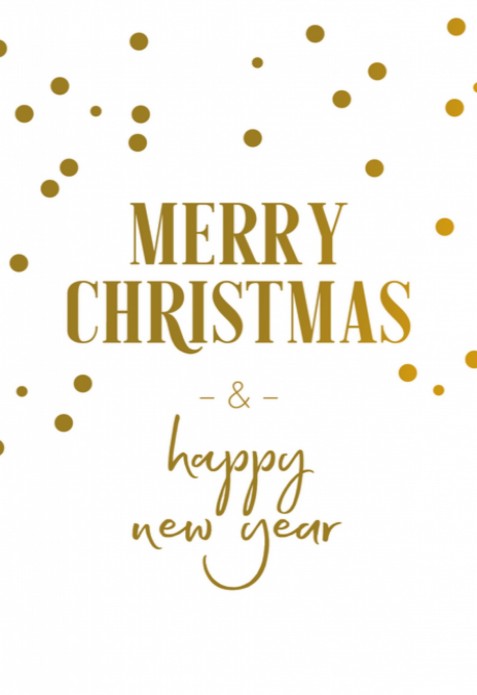 Kerstkaart - Gouden confetti