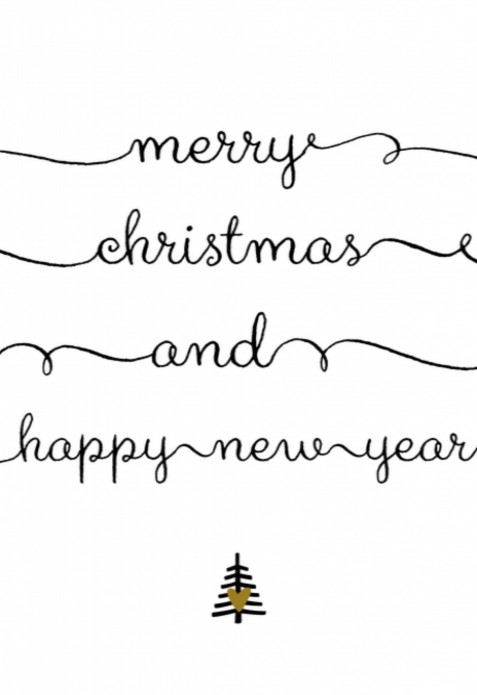 Kerstkaart - Happy New Year Wit