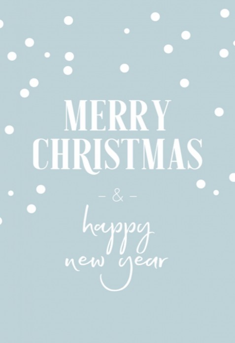 Kerstkaart - Sneeuw Confetti Blauw