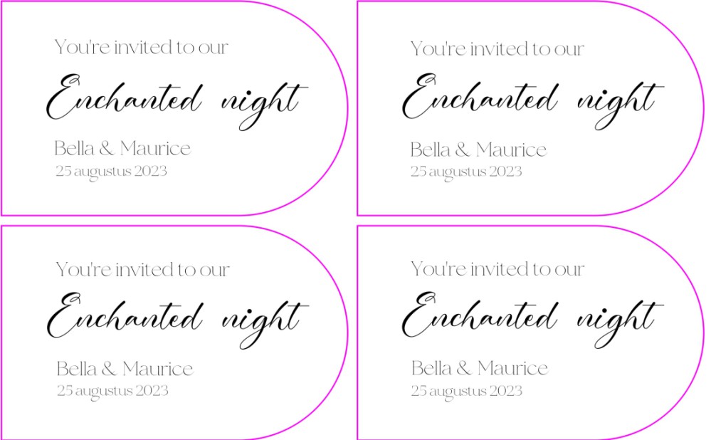 Labelkaart Avondgast - Disney Inspired Belle wit