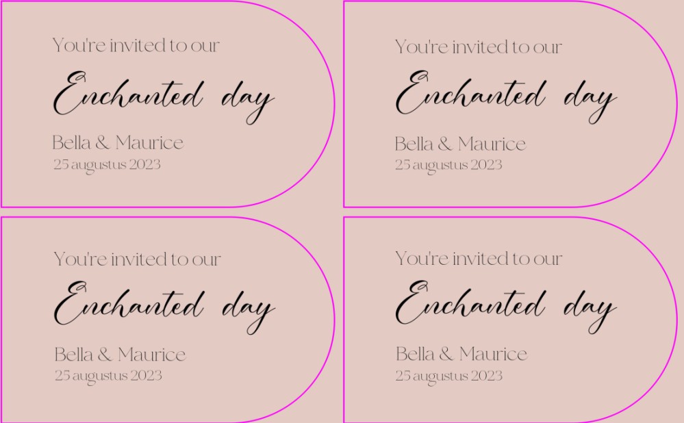 Labelkaart Daggast - Disney Inspired Belle roze