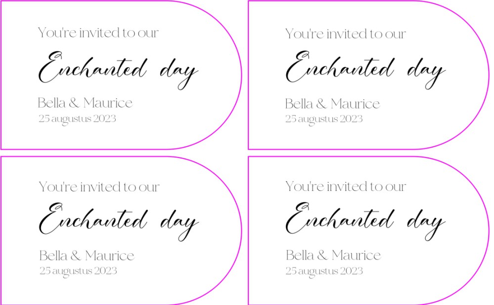 Labelkaart Daggast - Disney Inspired Belle wit