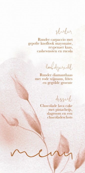 Menukaart - Blush Bamboe