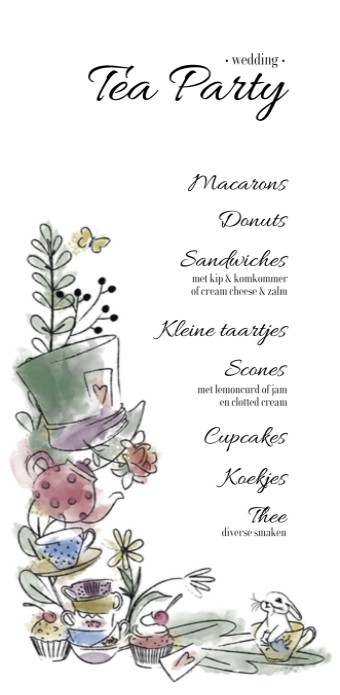 Menukaart - Disney Inspired Alice in Wonderland Tea Party