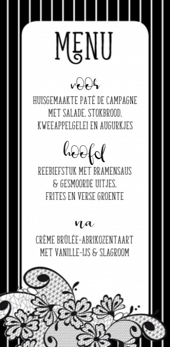 Menukaart - Tim Burton 2