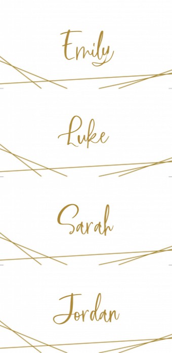 Naamkaartjes DIY Lang - Goudtint streep