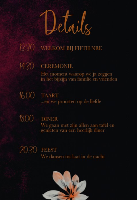 Programmakaart - Dark and Moody Flowers