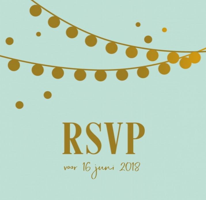 RSVP Glitters en Goud Lampjes Mintgroen