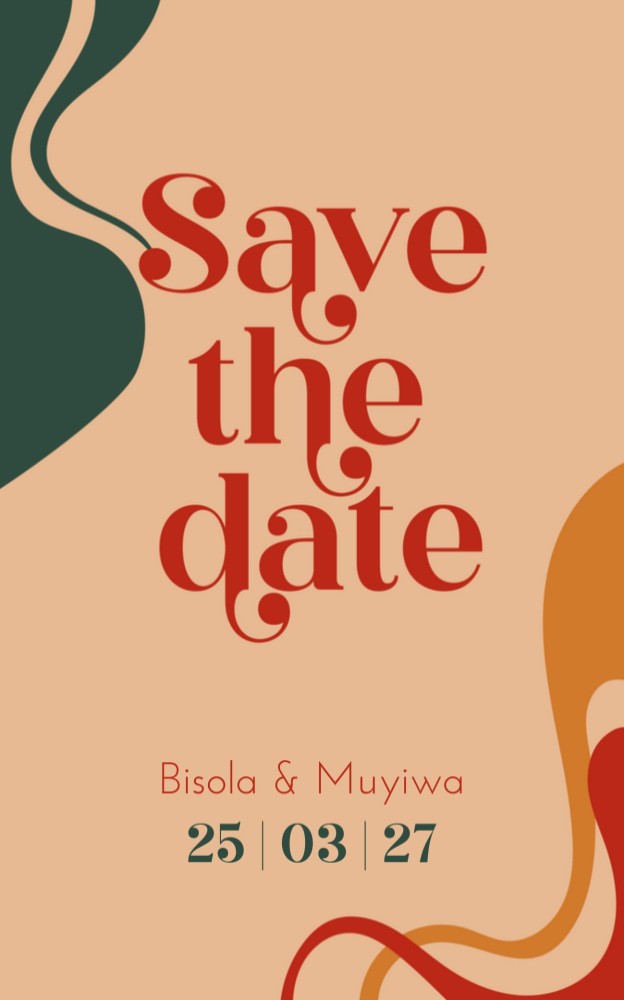 Save The Date - 70s Disco Peach