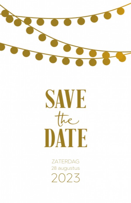 Save the date - Glitters en Goud Festivallampjes