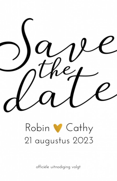 Save the date - Glitters en Goud Streep 2