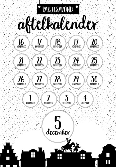 Sinterklaas Pakjesavond Aftelkalender