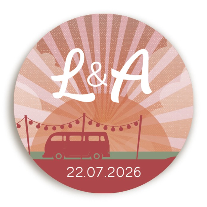 Sluitsticker Festival Busje Pastel