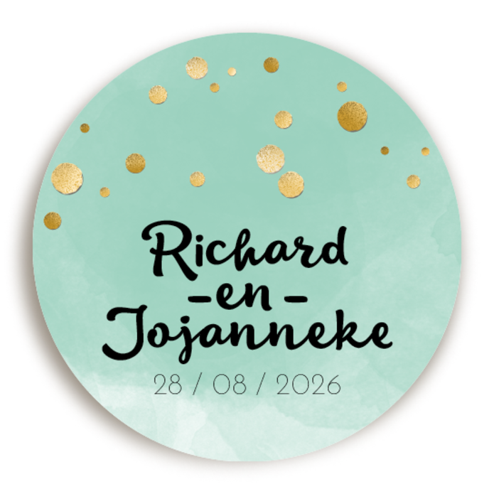 Sluitsticker Watercolor Mint Confetti
