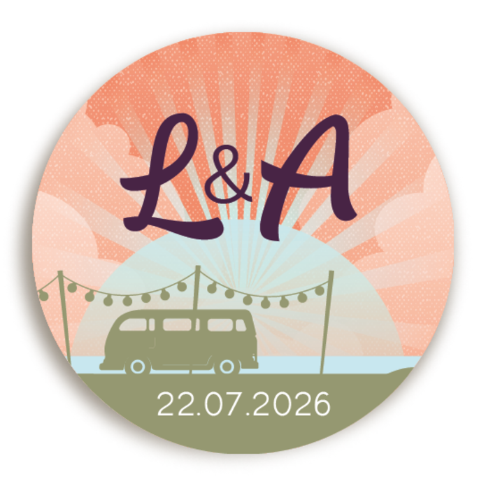 Sluitsticker Festival Busje Peach