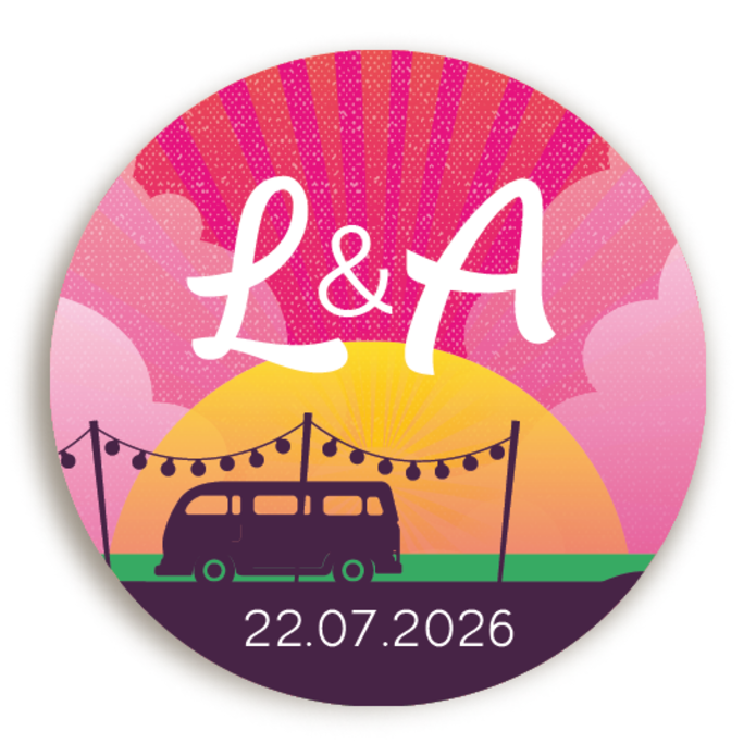 Sluitsticker Festival Busje Roze