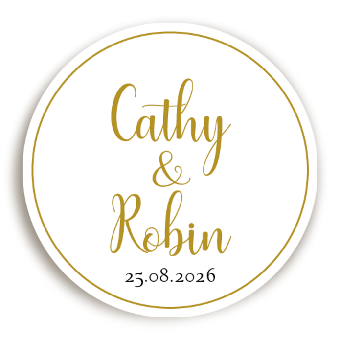 Sluitsticker Goudtint Typo Krul