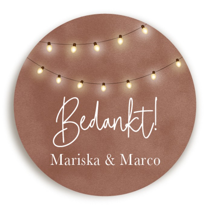 Sticker Bedankt Lampjes Roest Velvet