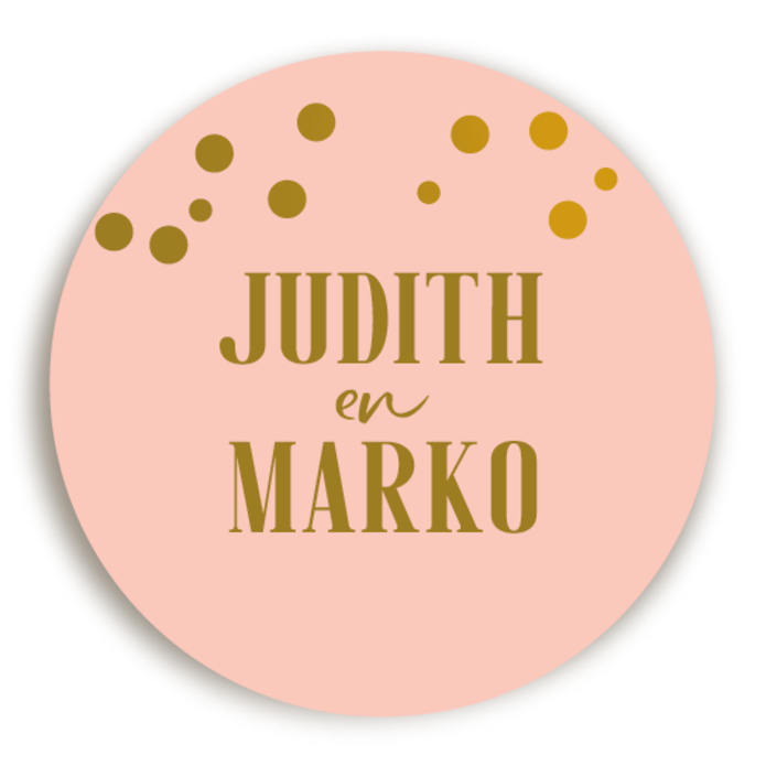 Sluitsticker Goudstipjes Roze