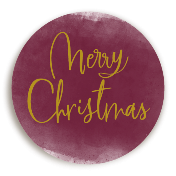 Sticker KERST Bordeaux Goud 1