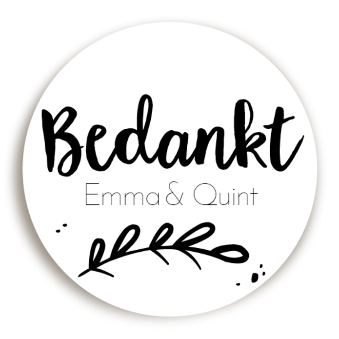 Sticker Bedankt Zwart-Wit