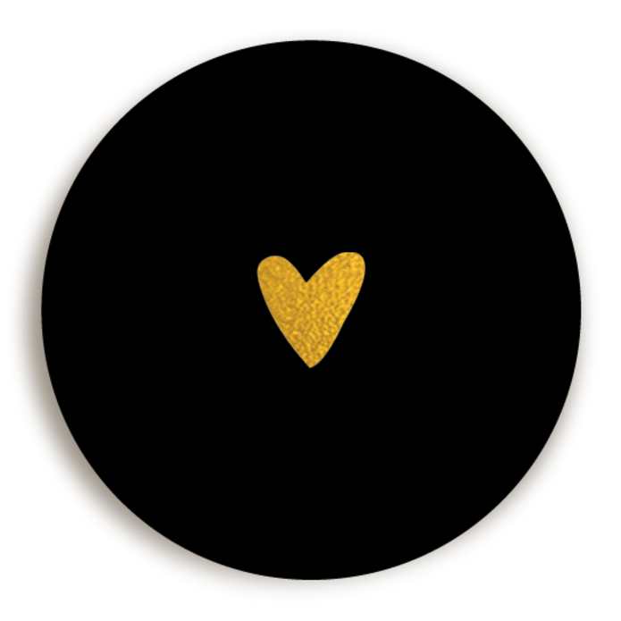 Sluitsticker Glimhart Zwart